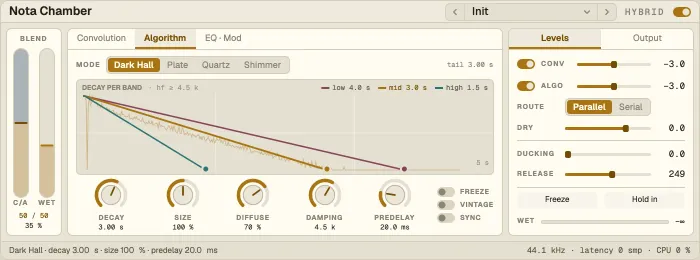 Nota Chamber, Algorithm tab
