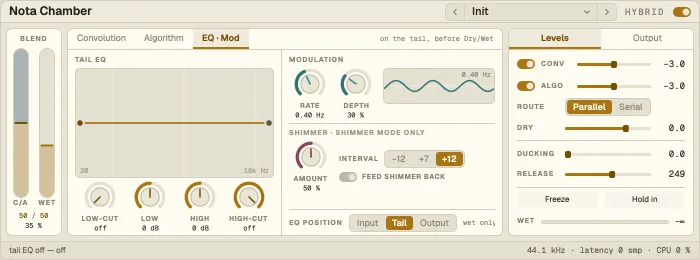 Nota Chamber, EQ · Mod tab