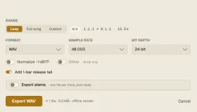 The Export Audio window