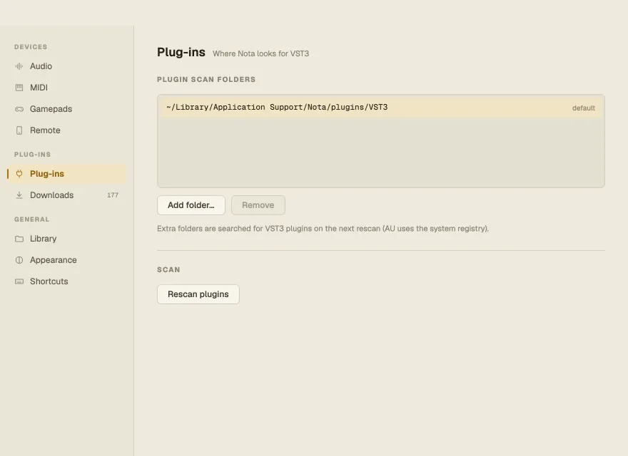 Settings ▸ Plug-ins
